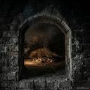 Ceramic kiln interior with cooling embers